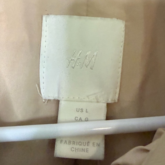 H&M Cream Faux-Leather Shirt Jacket Vegan Large - Picture 8 of 8